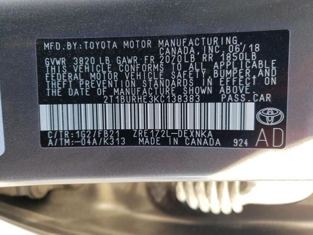 Photo 11 VIN: 2T1BURHE3KC138383 - TOYOTA COROLLA 