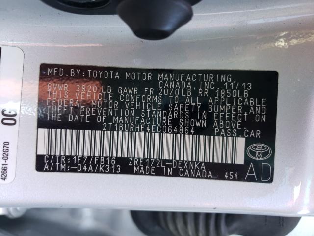 Photo 9 VIN: 2T1BURHE4EC064864 - TOYOTA COROLLA L 