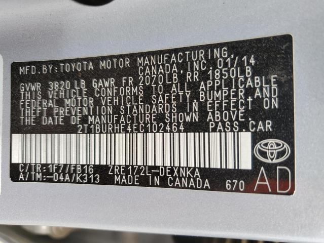 Photo 11 VIN: 2T1BURHE4EC102464 - TOYOTA COROLLA 