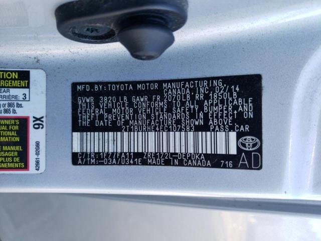 Photo 9 VIN: 2T1BURHE4EC107583 - TOYOTA COROLLA L 