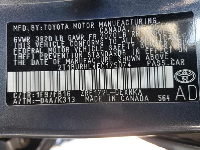 Photo 11 VIN: 2T1BURHE4EC175074 - TOYOTA COROLLA 