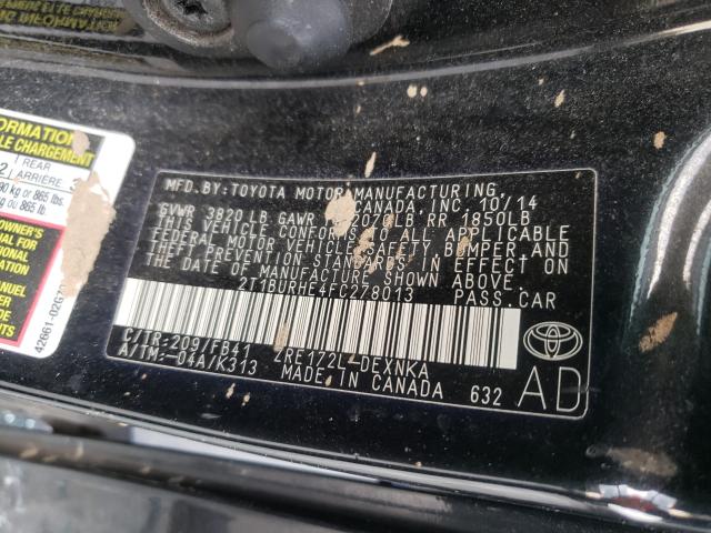 Photo 9 VIN: 2T1BURHE4FC278013 - TOYOTA COROLLA L 