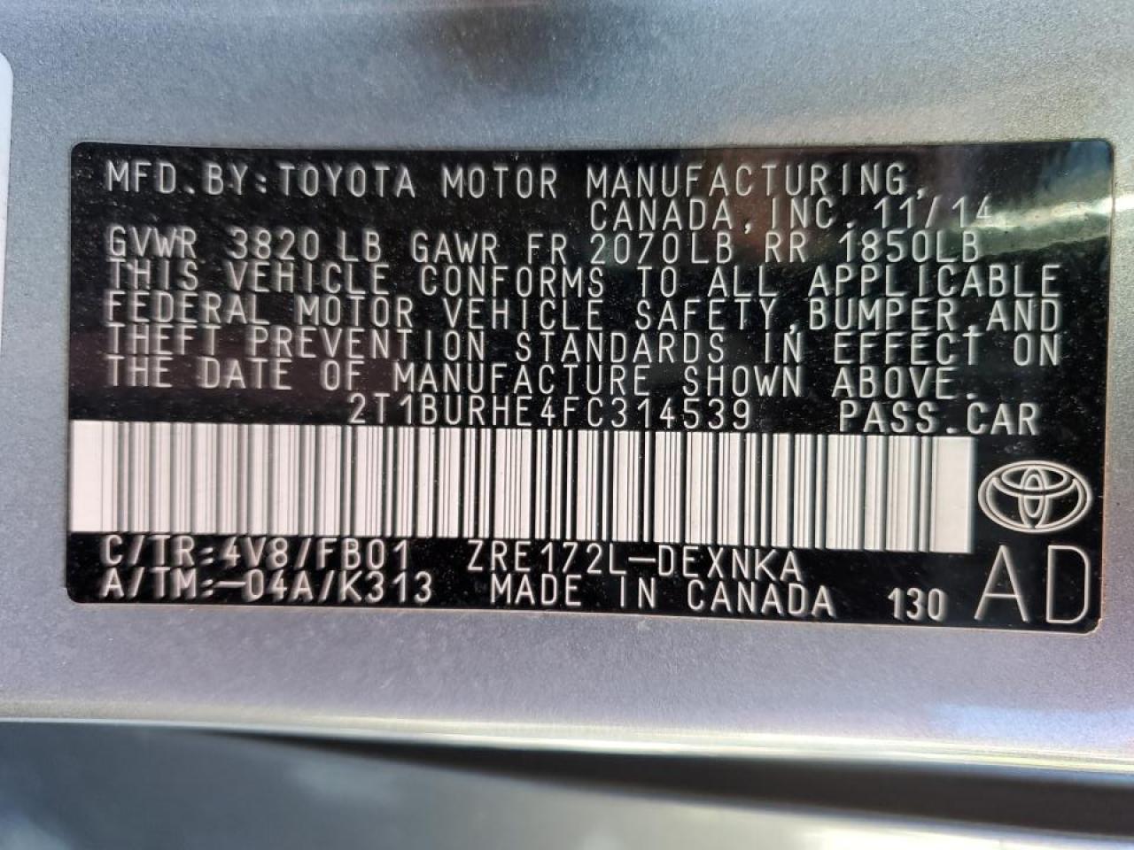 Photo 11 VIN: 2T1BURHE4FC314539 - TOYOTA COROLLA 