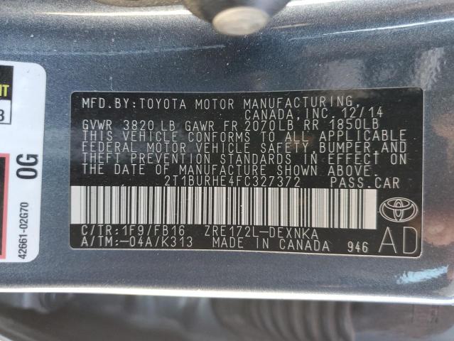 Photo 11 VIN: 2T1BURHE4FC327372 - TOYOTA COROLLA L 