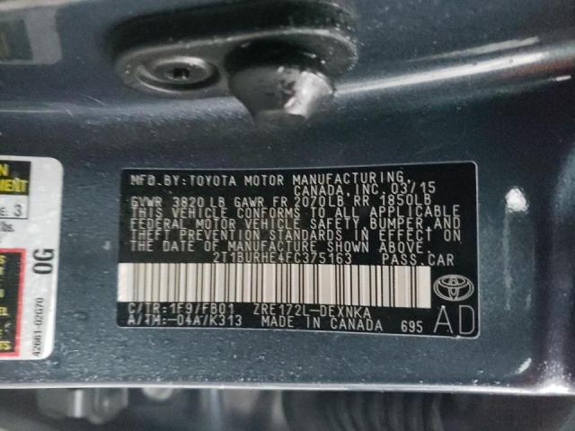 Photo 11 VIN: 2T1BURHE4FC375163 - TOYOTA COROLLA L 