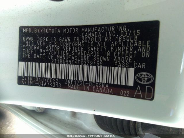 Photo 8 VIN: 2T1BURHE4FC379469 - TOYOTA COROLLA 