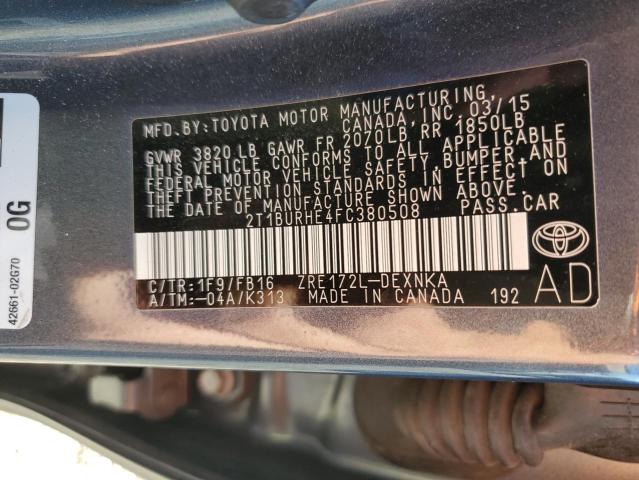 Photo 11 VIN: 2T1BURHE4FC380508 - TOYOTA COROLLA L 