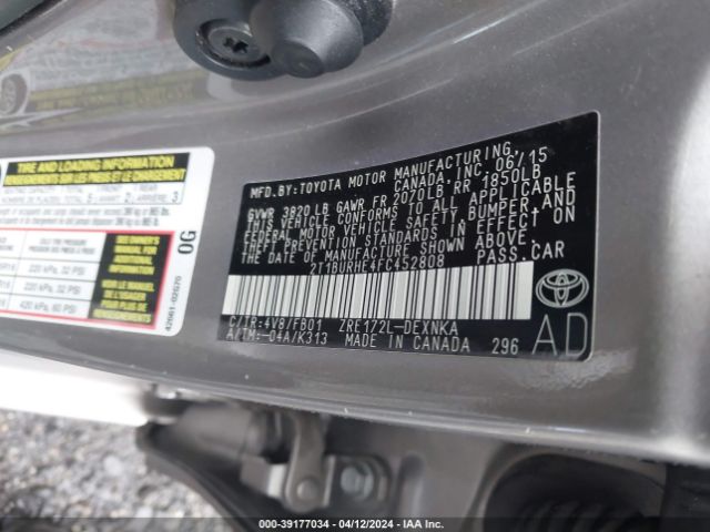 Photo 8 VIN: 2T1BURHE4FC452808 - TOYOTA COROLLA 