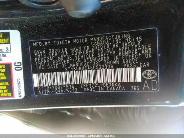 Photo 8 VIN: 2T1BURHE4GC532336 - TOYOTA COROLLA 