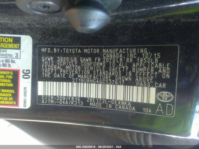 Photo 8 VIN: 2T1BURHE4GC537617 - TOYOTA COROLLA 