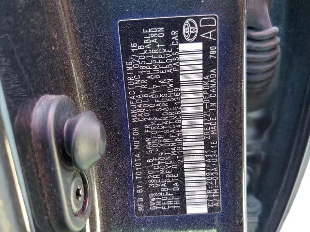 Photo 9 VIN: 2T1BURHE4GC621369 - TOYOTA COROLLA L 