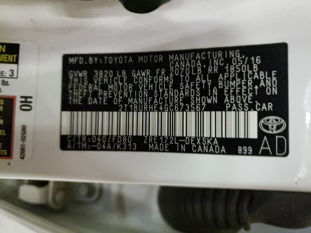 Photo 9 VIN: 2T1BURHE4GC673567 - TOYOTA COROLLA L 