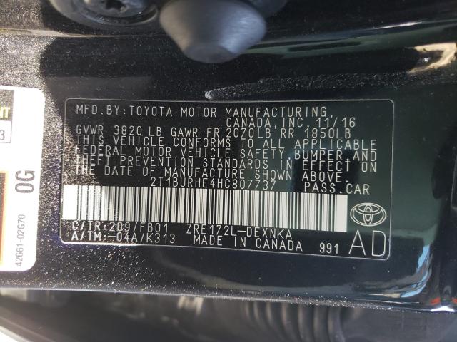 Photo 9 VIN: 2T1BURHE4HC807737 - TOYOTA COROLLA L 