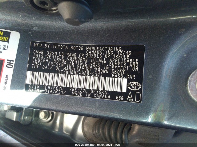 Photo 8 VIN: 2T1BURHE4HC815322 - TOYOTA COROLLA 