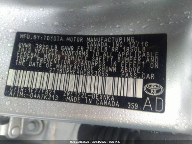 Photo 8 VIN: 2T1BURHE4HC823095 - TOYOTA COROLLA 