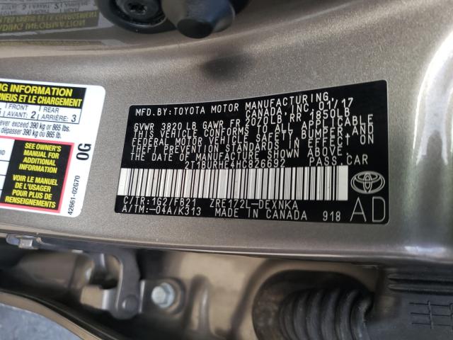 Photo 9 VIN: 2T1BURHE4HC826692 - TOYOTA COROLLA L 