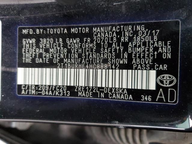 Photo 12 VIN: 2T1BURHE4HC888142 - TOYOTA COROLLA L 