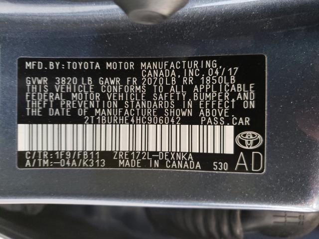 Photo 9 VIN: 2T1BURHE4HC906042 - TOYOTA COROLLA L 