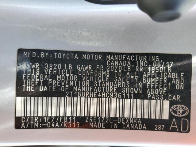 Photo 11 VIN: 2T1BURHE4HC936111 - TOYOTA COROLLA 