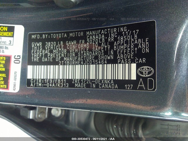 Photo 8 VIN: 2T1BURHE4JC015464 - TOYOTA COROLLA 