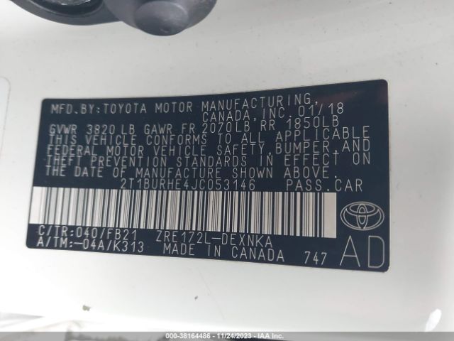 Photo 8 VIN: 2T1BURHE4JC053146 - TOYOTA COROLLA 