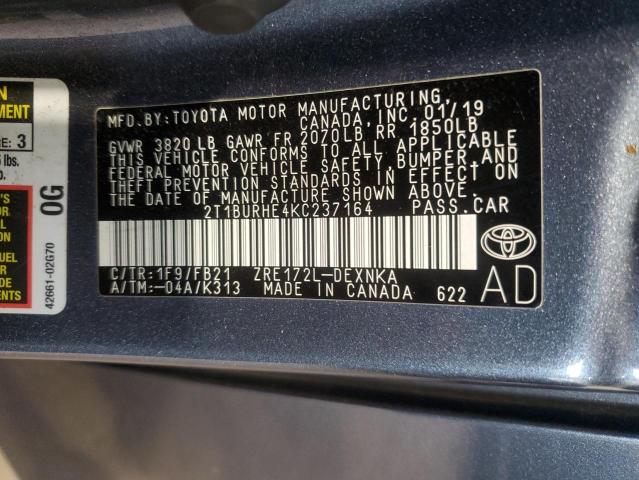 Photo 11 VIN: 2T1BURHE4KC237164 - TOYOTA COROLLA L 