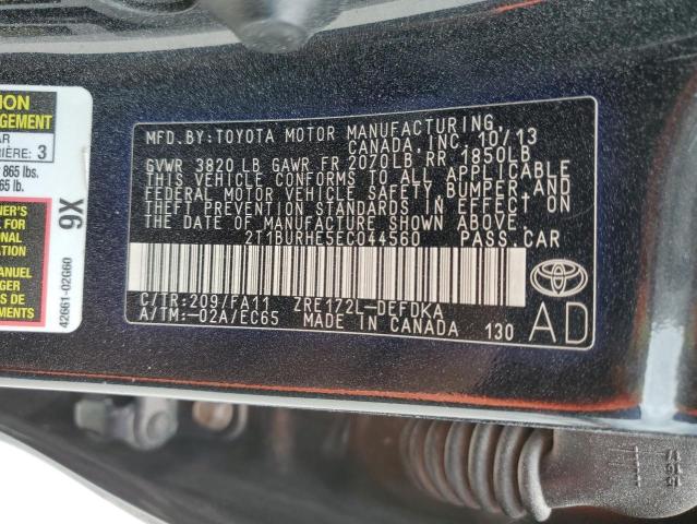 Photo 12 VIN: 2T1BURHE5EC044560 - TOYOTA COROLLA 