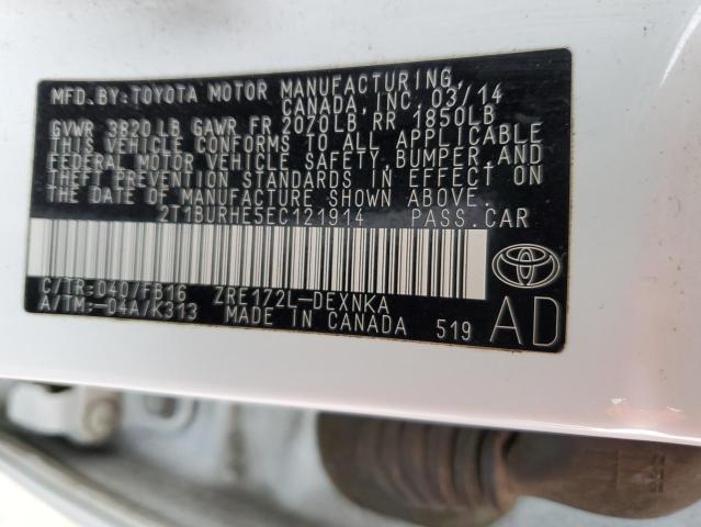 Photo 11 VIN: 2T1BURHE5EC121914 - TOYOTA COROLLA L 