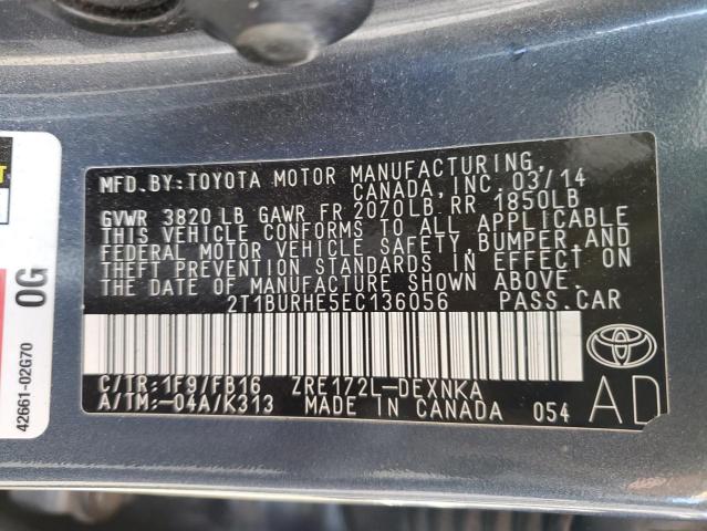 Photo 11 VIN: 2T1BURHE5EC136056 - TOYOTA COROLLA L 