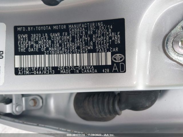 Photo 8 VIN: 2T1BURHE5EC157845 - TOYOTA COROLLA 