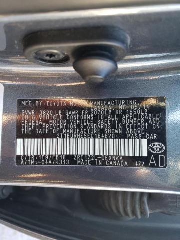 Photo 9 VIN: 2T1BURHE5EC164620 - TOYOTA COROLLA L 