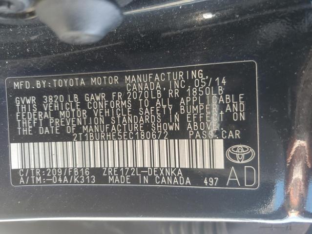 Photo 11 VIN: 2T1BURHE5EC180672 - TOYOTA COROLLA L 