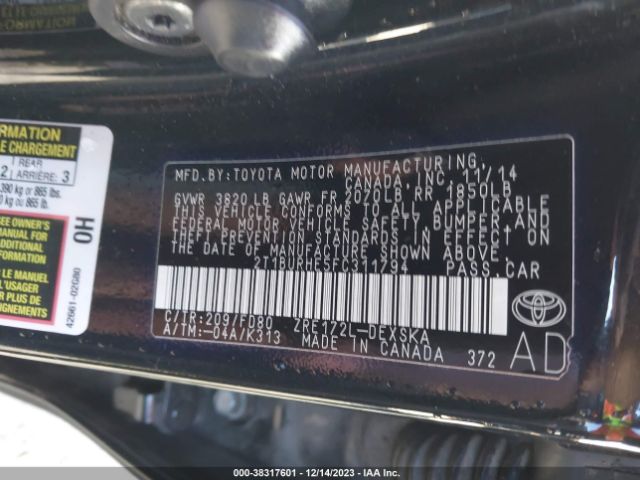 Photo 8 VIN: 2T1BURHE5FC311794 - TOYOTA COROLLA 