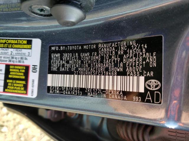 Photo 9 VIN: 2T1BURHE5FC318468 - TOYOTA COROLLA L 