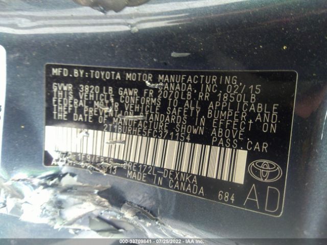 Photo 8 VIN: 2T1BURHE5FC371154 - TOYOTA COROLLA 