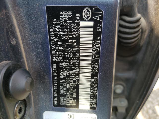 Photo 9 VIN: 2T1BURHE5FC386138 - TOYOTA COROLLA L 