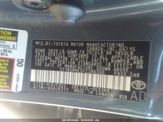 Photo 8 VIN: 2T1BURHE5FC396300 - TOYOTA COROLLA 