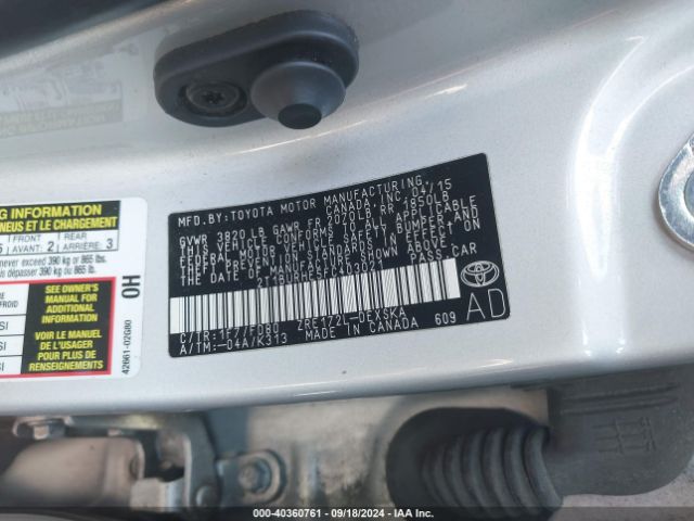 Photo 8 VIN: 2T1BURHE5FC403021 - TOYOTA COROLLA 