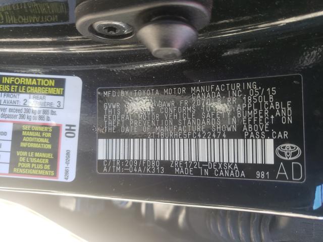 Photo 9 VIN: 2T1BURHE5FC422474 - TOYOTA COROLLA L 