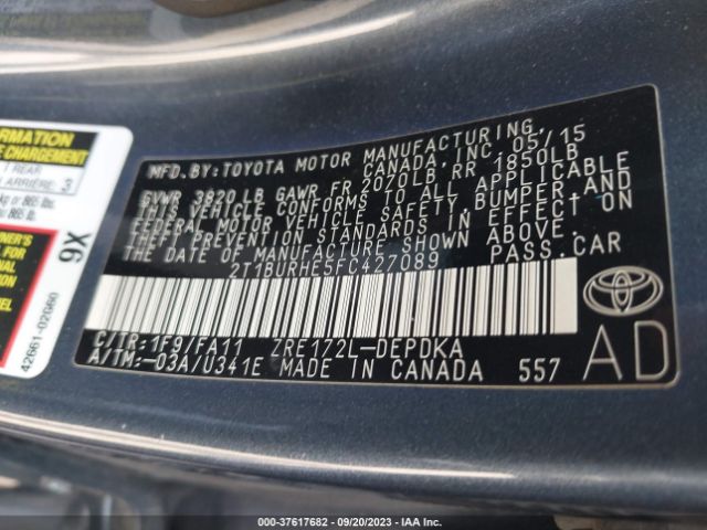 Photo 8 VIN: 2T1BURHE5FC427089 - TOYOTA COROLLA 