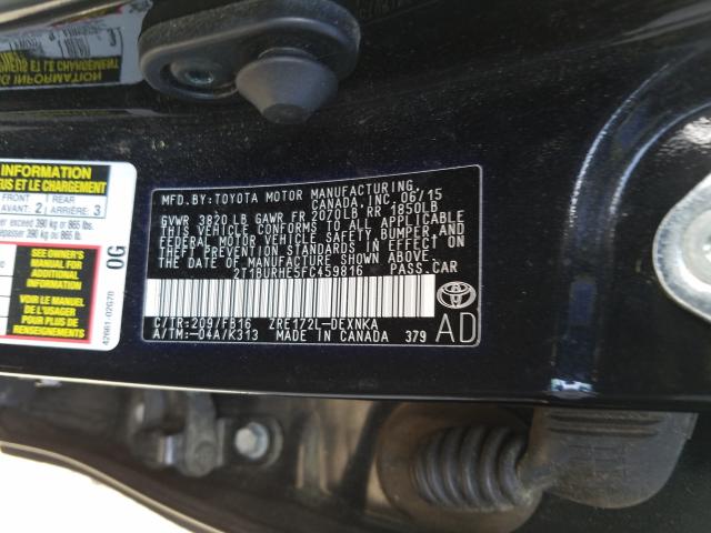 Photo 9 VIN: 2T1BURHE5FC459816 - TOYOTA COROLLA L 