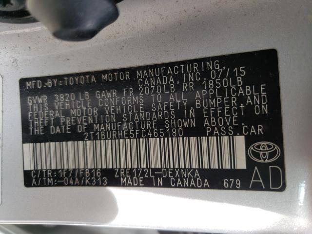 Photo 9 VIN: 2T1BURHE5FC465180 - TOYOTA COROLLA L 