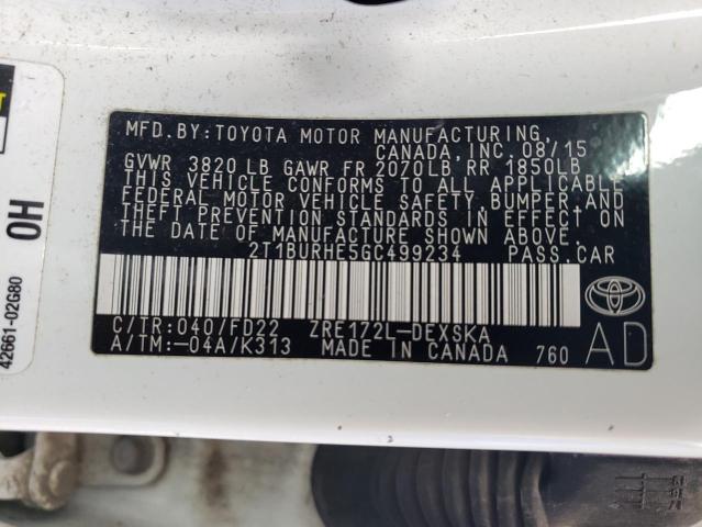 Photo 9 VIN: 2T1BURHE5GC499234 - TOYOTA COROLLA L 