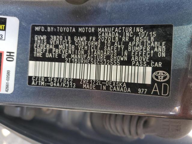 Photo 12 VIN: 2T1BURHE5GC532555 - TOYOTA COROLLA L 