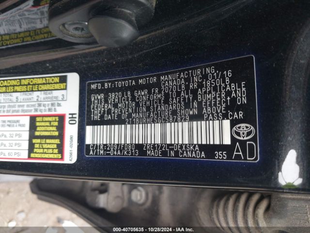 Photo 8 VIN: 2T1BURHE5GC587829 - TOYOTA COROLLA 