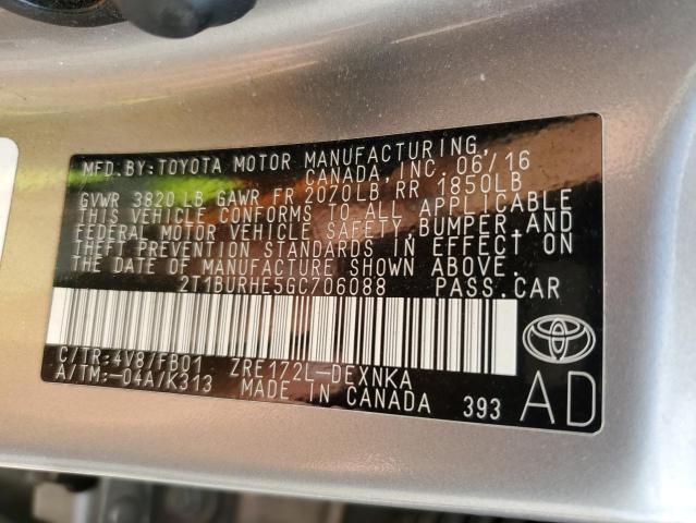 Photo 11 VIN: 2T1BURHE5GC706088 - TOYOTA COROLLA 