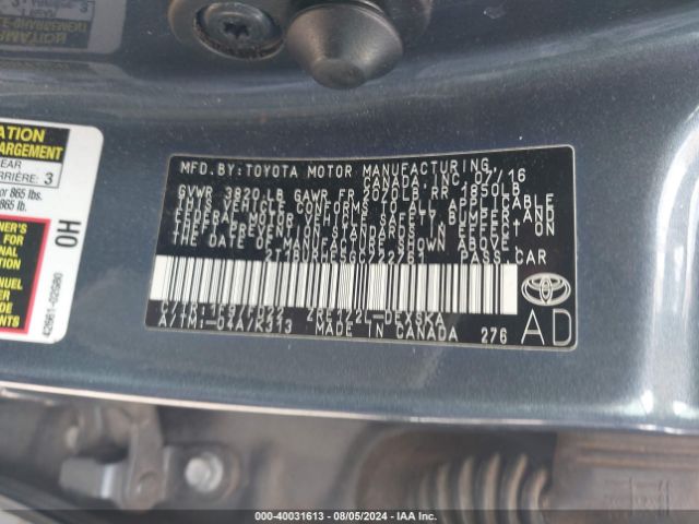 Photo 8 VIN: 2T1BURHE5GC722761 - TOYOTA COROLLA 