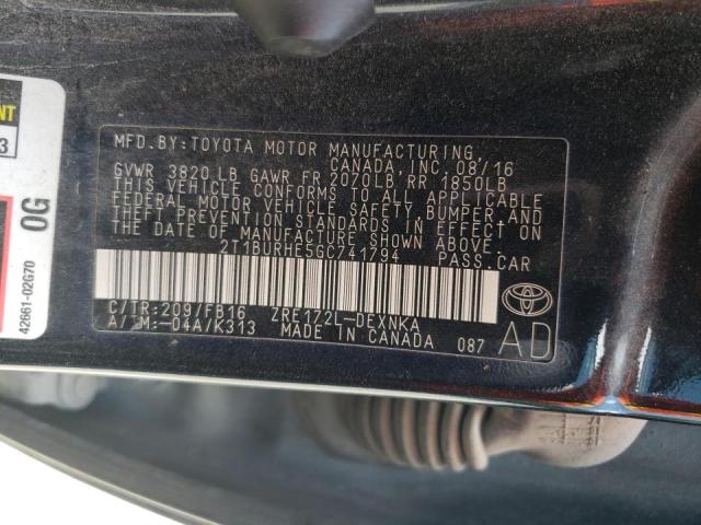 Photo 11 VIN: 2T1BURHE5GC741794 - TOYOTA COROLLA 