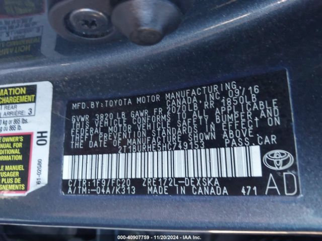 Photo 8 VIN: 2T1BURHE5HC749153 - TOYOTA COROLLA 