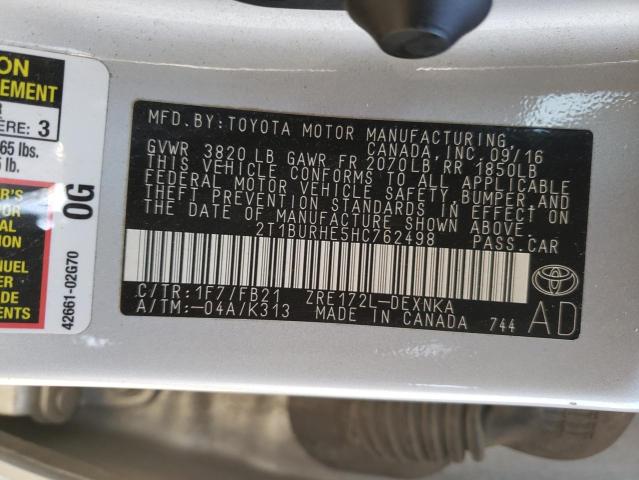 Photo 11 VIN: 2T1BURHE5HC762498 - TOYOTA COROLLA L 